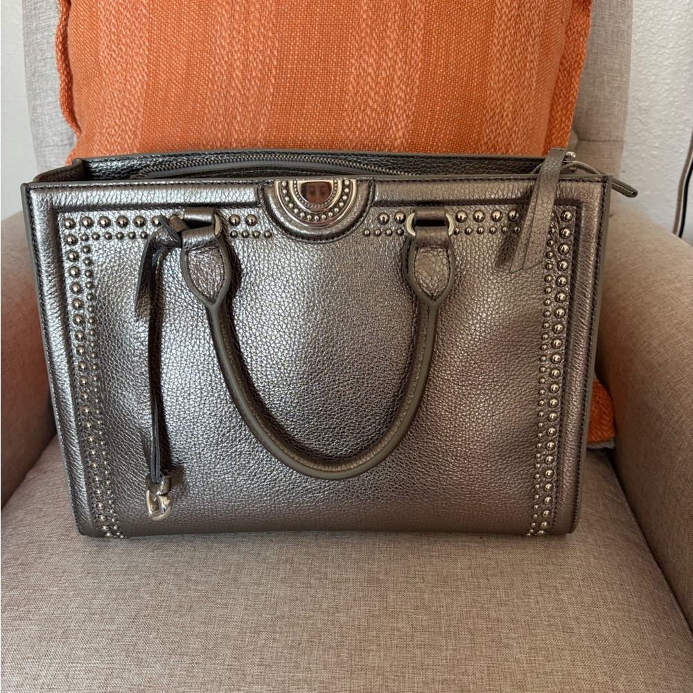 Brighton Jaxon studded titanium handbag